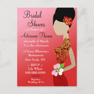 311-ASIAN BRIDE SHOWER INVITATION UITNODIGING BRIEFKAART