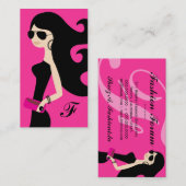311 Aviator Fashionista Brunette Hot Pink Visitekaartje (Voorkant / Achterkant)