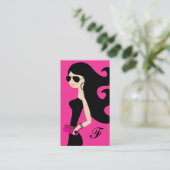 311 Aviator Fashionista Brunette Hot Pink Visitekaartje (Staand voorkant)