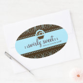 311 Baby Blauw Swirly Sweet Ovale Sticker (Envelop)