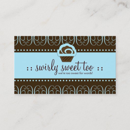 311 Baby Blue Swirly Sweet Visitekaartje (Voorkant)