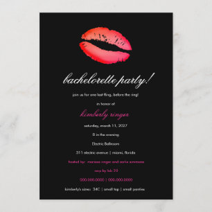 311-Bachelorette/Lingerie Party Invite RED Kaart