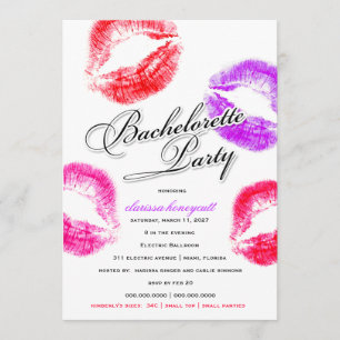 311-Bachelorette Party - Colorful Kisses Kaart