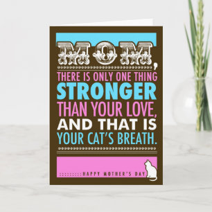 311 Bad Breath Moederdag Funny Cat's Card Kaart