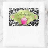 311 Bakery Zakelijke kaart Lime Cupcake Swirls Rechthoekige Sticker (Tas)