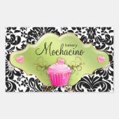 311 Bakery Zakelijke kaart Lime Cupcake Swirls Rechthoekige Sticker (Voorkant)