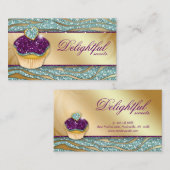 311 Bakkerij-Visitekaartje Zebra Cupcake Sparkle T Visitekaartje (Voorkant / Achterkant)