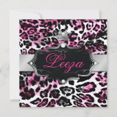 311-Barokesprinses Black Pink Leopard Metallic Kaart (Voorkant)