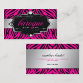 311 Barokke Boutique Hot Pink Zebra Visitekaartje (Voorkant / Achterkant)