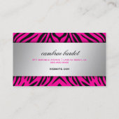 311 Barokke Boutique Hot Pink Zebra Visitekaartje (Achterkant)