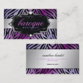 311 Barokke Boutique Paarse Zebra Visitekaartje (Voorkant / Achterkant)