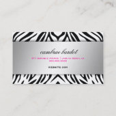 311 Barokke Boutique Zebra Visitekaartje (Achterkant)