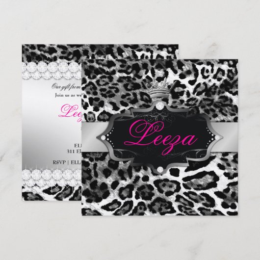 311-Barokprinses Leopard Metallic Kaart (Voorkant / Achterkant)