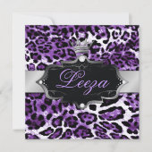 311-Barokprinses Paars Leopard Metallic Kaart (Voorkant)