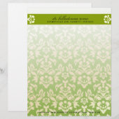 311-Belladonna Damask Limoen Letterhead Gepersonaliseerd Briefhoofd (Voorkant / Achterkant)