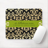 311-Belladonna Damask Limoen Mousepad Muismat (Met muis)