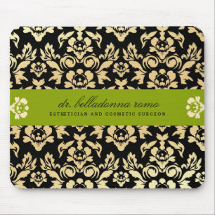 311-Belladonna Damask Limoen Mousepad Muismat