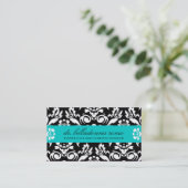 311 Belladonna Damask Turquoise Visitekaartje (Staand voorkant)