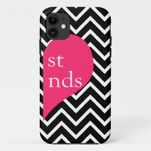 311 Beste vrienden Heart Chevron rechterkant Case-Mate iPhone Case (Achterkant)