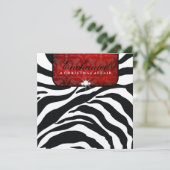 311-Betoverd rood metallic papier Kaart (Staand voorkant)