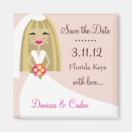 311-BEWAAR DE DATUM BLONDE BRUID MAGNEET (Voorkant)