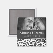 311-BEWAAR DE DATUM GRIJZE BLOEM MAGNEET (Voorkant / Achterkant)