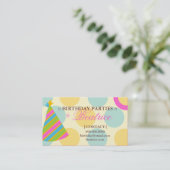 311-BIRTHDAY PARTY PLANNER PINK VISITEKAARTJE (Staand voorkant)