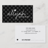 311 Black Star Polka Dots Afspraakkaart Afsprakenkaartje (Voorkant / Achterkant)