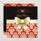 311 Blackberry Black, Red & Gold Damask Kaart (Voorkant / Achterkant)