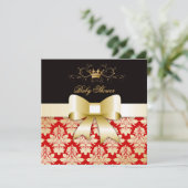 311 Blackberry Black, Red & Gold Damask Kaart (Staand voorkant)