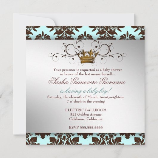 311 Blackberry Brown Damask Blue Brown Kaart (Achterkant)