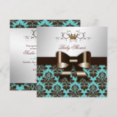 311 Blackberry Brown Damask Roos Turquoise Kaart (Voorkant / Achterkant)