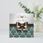 311 Blackberry Brown Damask Roos Turquoise Kaart (Staand voorkant)