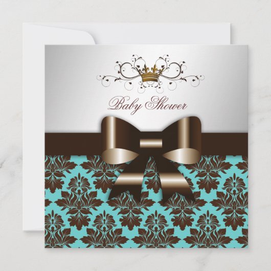 311 Blackberry Brown Damask Roos Turquoise Kaart (Voorkant)