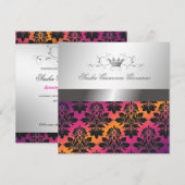 311-Blackberry Damask Ribbon Sunset VIP Kaart (Voorkant / Achterkant)