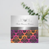 311-Blackberry Damask Ribbon Sunset VIP Kaart (Staand voorkant)
