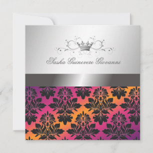 311-Blackberry Damask Ribbon Sunset VIP Kaart