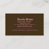 311 - Blackberry "Pure" chocolade Truffle Damask Visitekaartje (Achterkant)