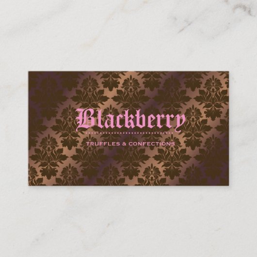 311 - Blackberry "Pure" chocolade Truffle Damask Visitekaartje (Voorkant)