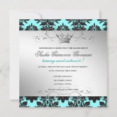 311-Blackberry Turquoise Damask Bow | Zoet 16 Kaart (Achterkant)