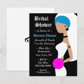 311-BLAUWE PUNK BRUIDSDOUCHE UITNODIGING BRIEFKAART (Voorkant / Achterkant)