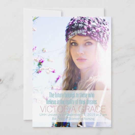 311 Blauwgroen De toekomst behoort tot die Afstude Aankondiging (Voorkant)