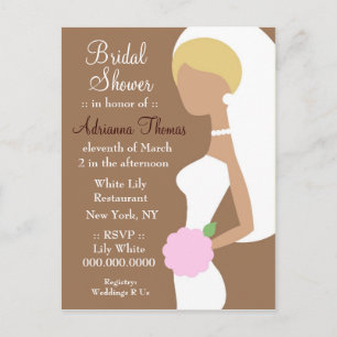 311-BLONDE BRIDE SHOWER INVITATION UITNODIGING BRIEFKAART