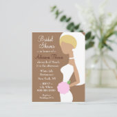 311-BLONDE BRUID DOUCHE UITNODIGING BRIEFKAART (Staand voorkant)