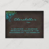 311 Blue Green Trendy Salon Spa Floral Gift Card Kortingskaartje (Achterkant)