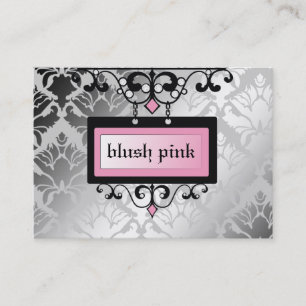 311-Blush Pink Boutique Sign   Damask Shimmer Visitekaartje