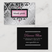 311-Blush Pink Boutique Sign | Damask Shimmer Visitekaartje (Voorkant / Achterkant)