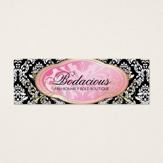 311 Bodacious Boutique Black Hang Label Mini Visitekaartjes (Voorkant)