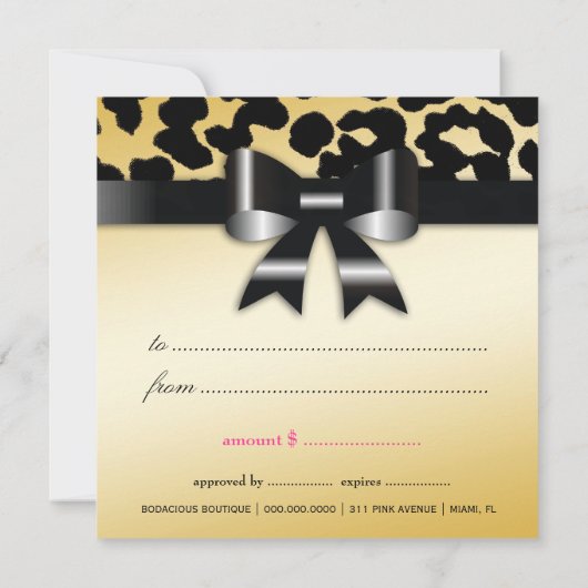 311-Bodacious Boutique Golden Leo Gift Certificate (Achterkant)