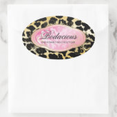 311 Bodacious Boutique Golden Leopard Spots Ovale Sticker (Tas)
